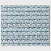 Kerstpinguïn op een ijsberg cadeaupapier (Vlak)