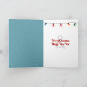 Kerstpinguïn op ijsberg feestdagen kaart (Binnen)