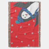 Kerstpinguïn op rood deken (Voorkant Verticaal)