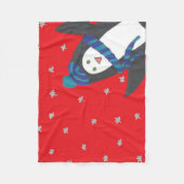 Kerstpinguïn op rood fleece deken (Voorkant)