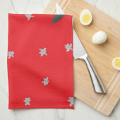 Kerstpinguïn op rood theedoek (Quarter Fold)