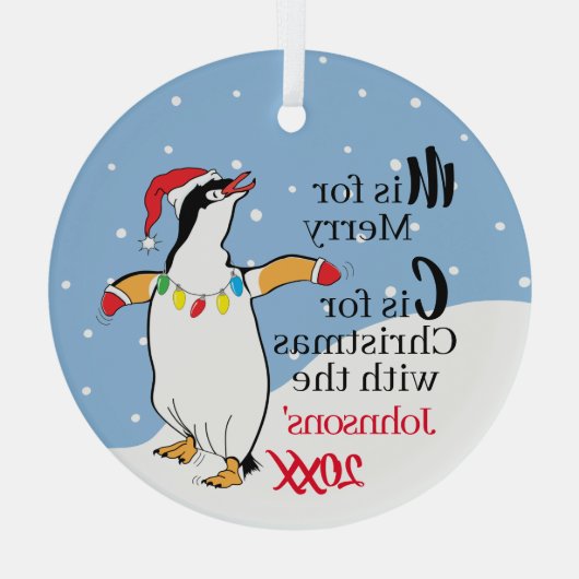 kerstpinguïn Ornament (Achterkant)