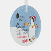 kerstpinguïn Ornament (Voorkant Rechts)