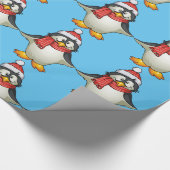 kerstpinguïn-papier cadeaupapier (Hoek)
