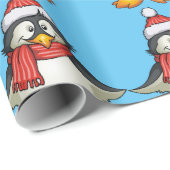 kerstpinguïn-papier cadeaupapier (Rol Hoek)