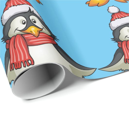 kerstpinguïn-papier cadeaupapier (Rol Hoek)