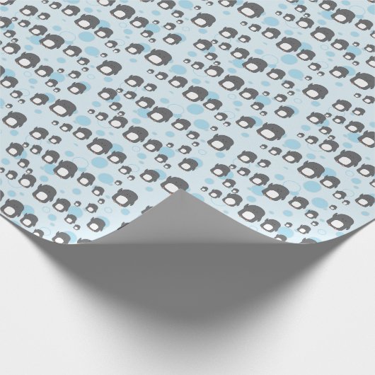 kerstpinguïn-papier cadeaupapier (Hoek)