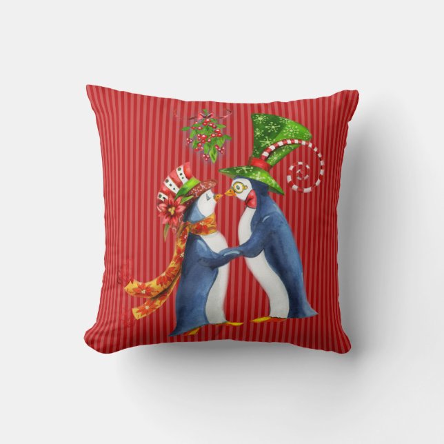 Kerstpinguïn Pillow Kussen (Voorkant)
