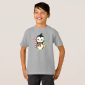 Kerstpinguïn, pinguïn met karf, snoepriet t-shirt (Voorkant volledig)