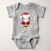 Kerstpinguïn, pinguïn met Santa Hat, gordel Romper (Voorkant)