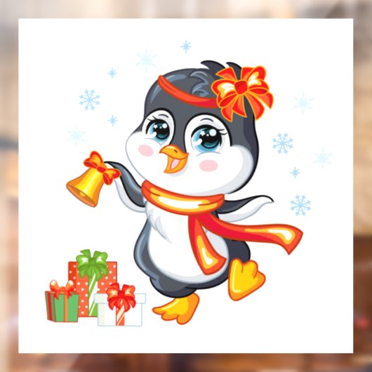 Kerstpinguïn Raamsticker (Vel 2)
