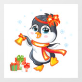 Kerstpinguïn Raamsticker (Vel)