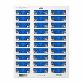 Kerstpinguïn Retouradres Blauw Etiket (Full Sheet)