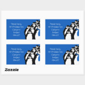 Kerstpinguïn Retouradres Blauw Rechthoekige Sticker (Vel)