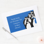Kerstpinguïn Retouradres Blauw Rechthoekige Sticker (Envelop)
