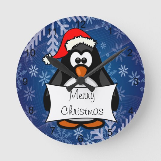 Kerstpinguïn Ronde Klok (Voorkant)