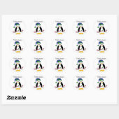 Kerstpinguïn Ronde Sticker (Vel)