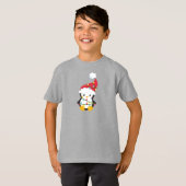 Kerstpinguïn, Santa Hat, kerstlampjes T-shirt (Voorkant volledig)