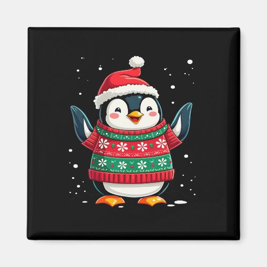 Kerstpinguïn Santa Magneet (Voorkant)