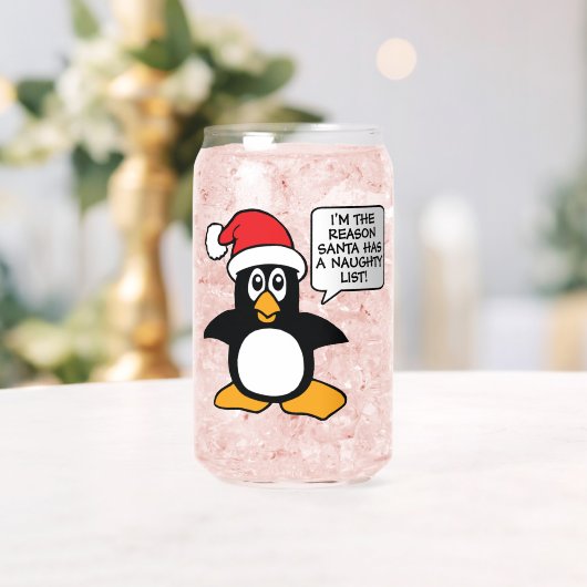 kerstpinguïn Santa Naughty List Blikvorm Glas (Insitu (Huwelijk))