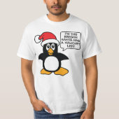 kerstpinguïn Santa Naughty List T-shirt (Voorkant)