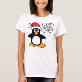 kerstpinguïn Santa Naughty List T-shirt