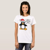 kerstpinguïn Santa Naughty List T-shirt (Voorkant volledig)