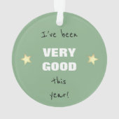 Kerstpinguïn Santa stop hier groen Ornament (achterkant)