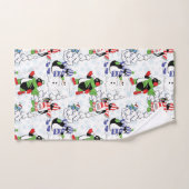 kerstpinguïn schaatsen bad handdoek (Handdoek)