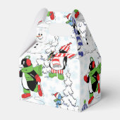 kerstpinguïn schaatsen bedankdoosjes (Achterkant)