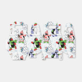 kerstpinguïn schaatsen bedankdoosjes (Uitgevouwen)