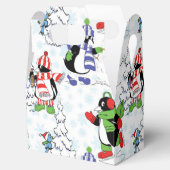 kerstpinguïn schaatsen bedankdoosjes (Geopend)