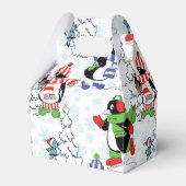 kerstpinguïn schaatsen bedankdoosjes (Voorkant Zijde)