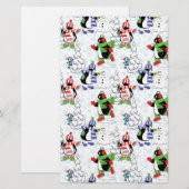 kerstpinguïn schaatsen briefpapier (Voorkant / Achterkant)