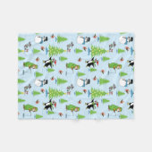 Kerstpinguïn schaatsen en beren vissers fleece deken (Voorkant (Horizontaal))