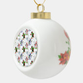 kerstpinguïn schaatsen keramische bal ornament (Rechts)