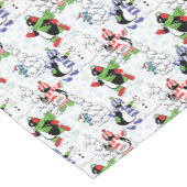 kerstpinguïn schaatsen korte tafelloper (Hoek)