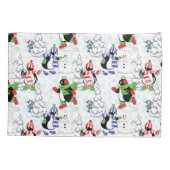 kerstpinguïn schaatsen kussensloop (Achterkant)