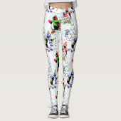 kerstpinguïn schaatsen leggings (Voorkant)