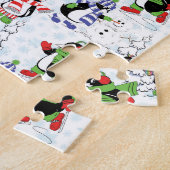kerstpinguïn schaatsen legpuzzel (Zijkant)