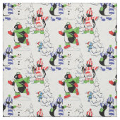 kerstpinguïn schaatsen stof (Swatch)