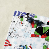 kerstpinguïn schaatsen strandlaken (In situ)