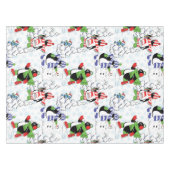 kerstpinguïn schaatsen tafelkleed (Voorkant (Horizontaal))