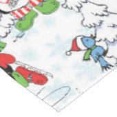 kerstpinguïn schaatsen tafelkleed (Gekanteld)