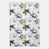 kerstpinguïn schaatsen theedoek (Verticaal)