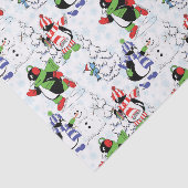 kerstpinguïn schaatsen tissuepapier (Detail)