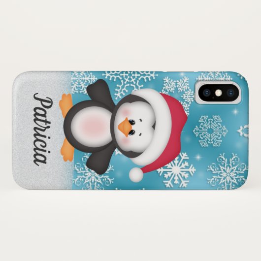 kerstpinguïn schattige naam toevoegen Case-Mate iPhone case (Achterkant (horizontaal))
