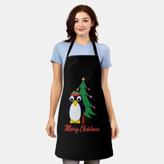 Kerstpinguïn Schort (Gedragen)