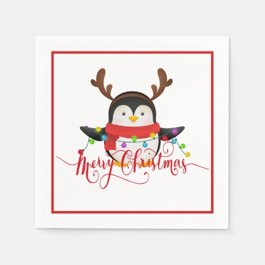 Kerstpinguïn Servet (Voorkant)