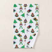 kerstpinguïn skiën bad handdoek (Handdoek)